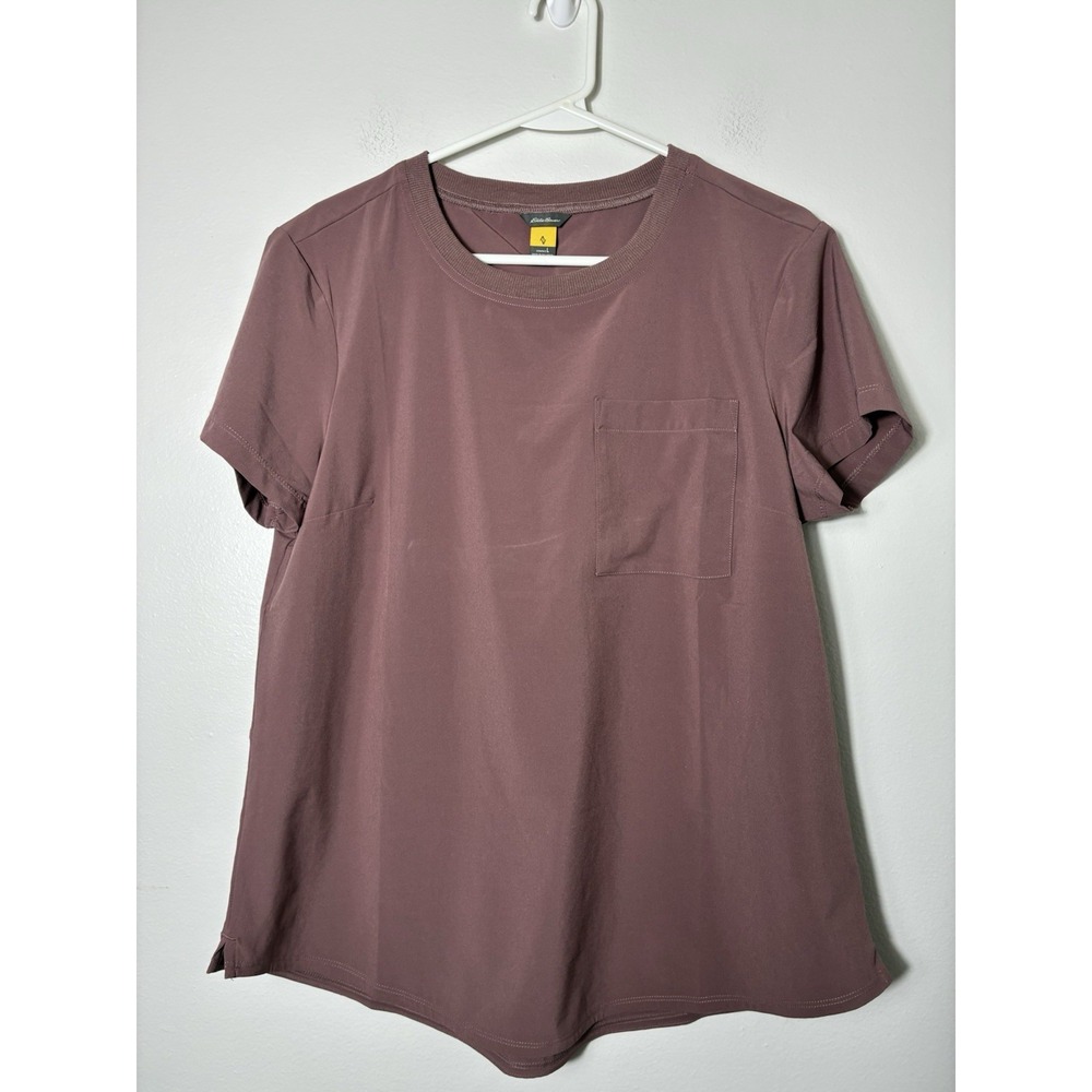 eddie bauer travex T-shirt Women's Large Mauve Minimalist Hiking Gorpcore